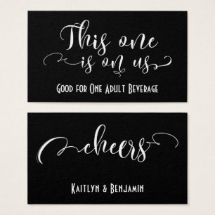 White Typography Drink Tickets w/ Editable Color