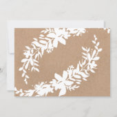 White typography leaf floral kraft sweet 16 invitation (Back)