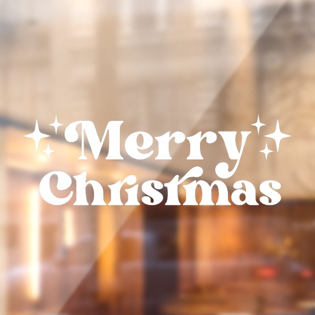 White typography Merry Christmas Window Cling (Sheet 2)