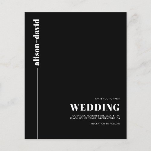 White typography QR code BUDGET wedding invitation