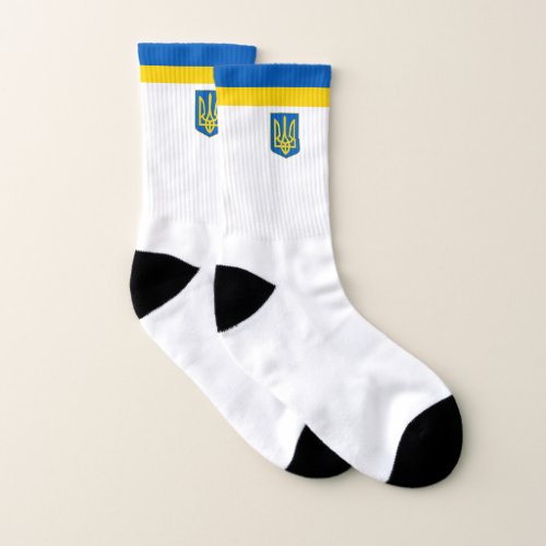 White Ukraine fashion Socks Ukrainian flag sport Socks