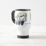 White Unicorn Butterflies Fantasy Personalized  Travel Mug at Zazzle
