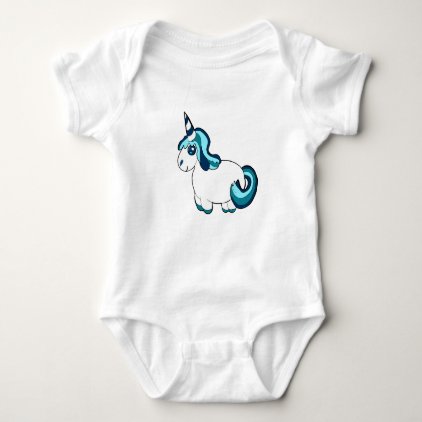 White Unicorn Cartoon Baby Bodysuit