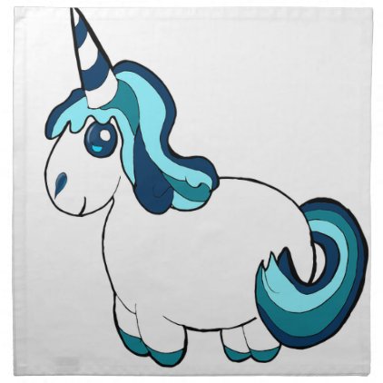 White Unicorn Cartoon Cloth Napkin