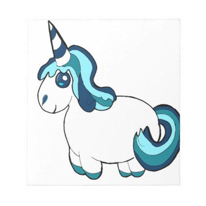 White Unicorn Cartoon Notepad