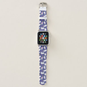 White Unicorn Cats Apple Watch Band
