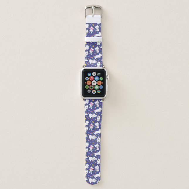 White Unicorn Cats Apple Watch Band (Front)