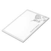 White Unicorn Custom Name Notepad (Angled)