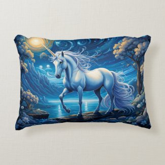White Unicorn Fantasy Full Moon