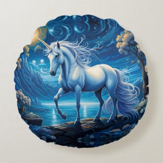 White Unicorn Fantasy Full Moon
