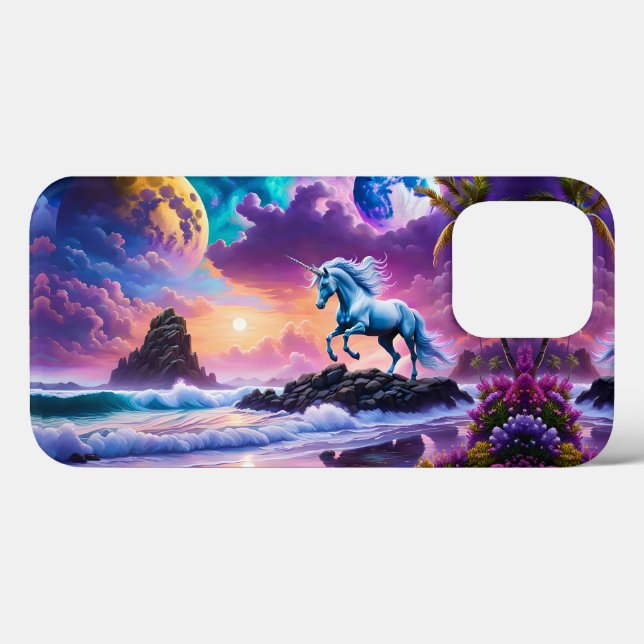 White Unicorn Fantasy Tropical Beach Case-Mate iPhone Case (Back (Horizontal))