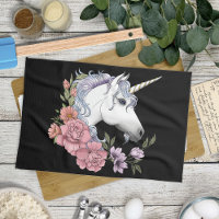 White Unicorn Flowers Pink Black