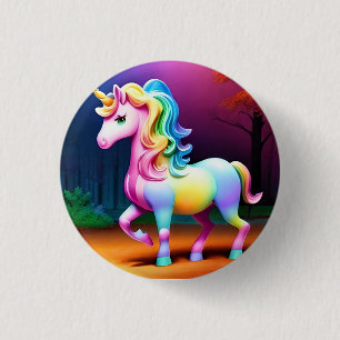 White Unicorn Horse-37474 Button