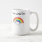 White unicorn on rainbow and clouds