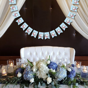 White Unicorn Pastel Floral Fantasy Wedding Bunting Flags