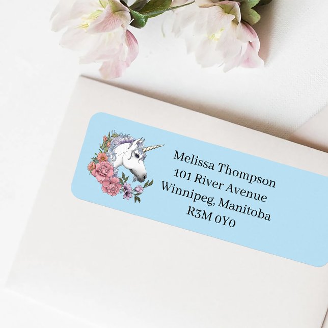 White Unicorn Pastel Floral Fantasy Wedding Label (Creator Uploaded)