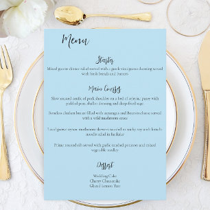White Unicorn Pastel Floral Fantasy Wedding Menu