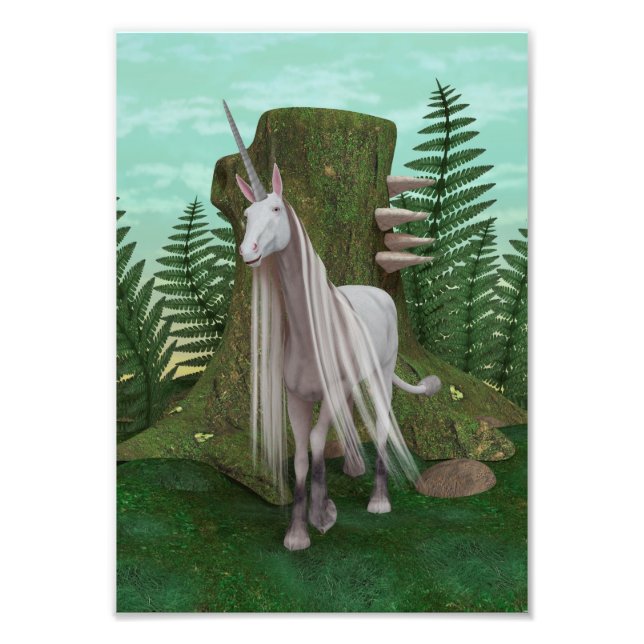 White Unicorn Photo Print (Front)