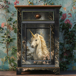 White Unicorn Pink Orchids Winter Fairytale Horse Tissue Paper