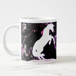 White Unicorn V (Colorful Splash) Giant Coffee Mug