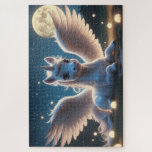 White unicorn with wings jigsaw puzzle<br><div class="desc">This lovingly designed unicorn is more than just a picture - it is a small reminder that every girl is unique, strong and full of magic. The motif came about in a quiet evening, when my baby was sleeping peacefully and I could use my creative energy to create something special....</div>