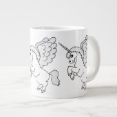 White Unicorns Giant Coffee Mug (Front Right)