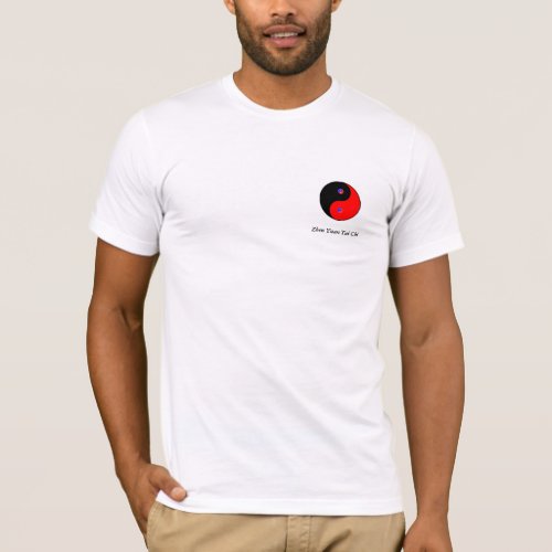 white unisex t_shirt with tai chi symbol