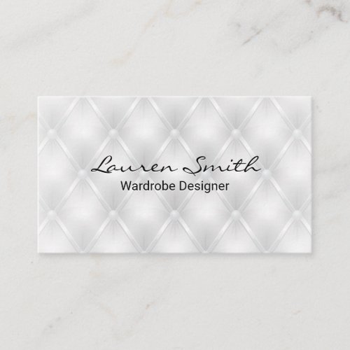 White Upholstered Background Business Card