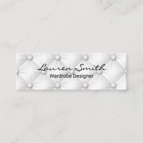 White Upholstered Fabric Mini Business Card