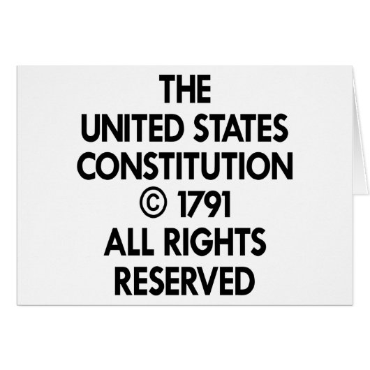 White Us Constitution Reserved Cards (Front Horizontal)