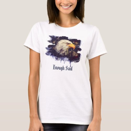  White USA Patriotic American Modern Eagle Head T_Shirt