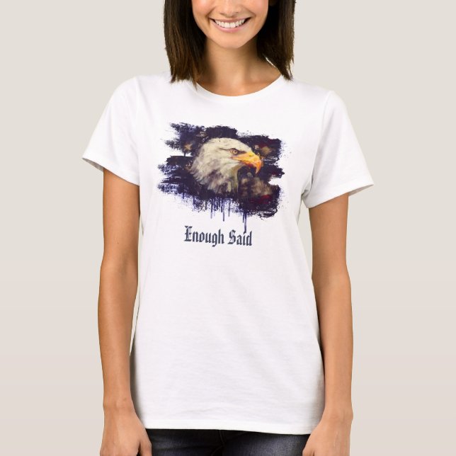 *~* White USA Patriotic American Modern Eagle Head T-Shirt (Front)