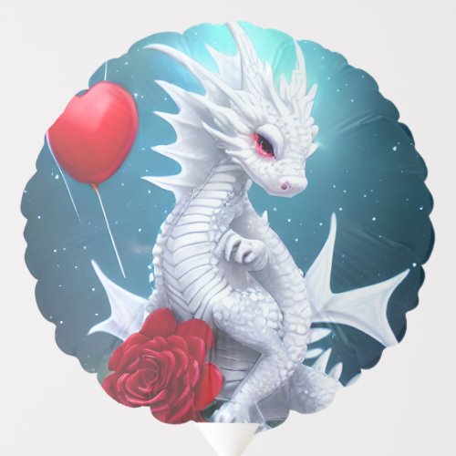 White Valentine Love Dragon Balloon