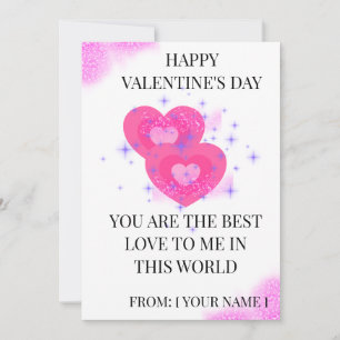 White Valentine’s Day Card with Two Hearts   Minim