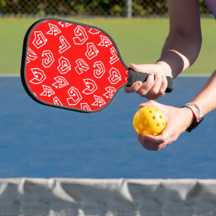 White Valentine's Mazes  Pickleball Paddle