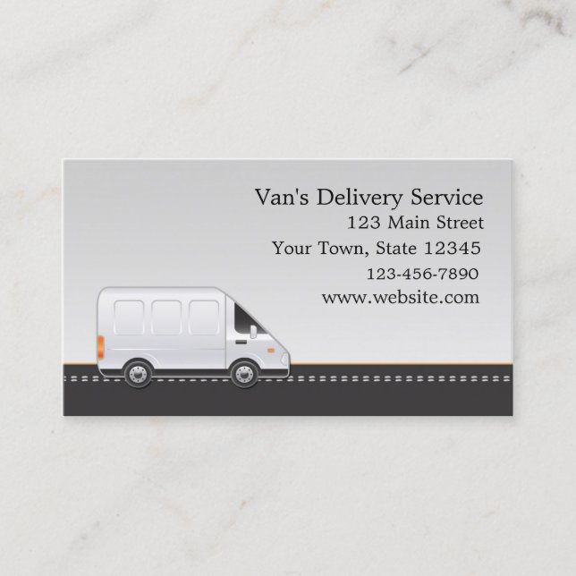 White Van, Delivery Service Business Card (Front)