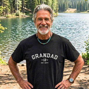 White Varsity Grandad Legacy Total Grands Est Year T-Shirt