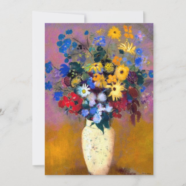 White Vase with Flowers Odilon Redon Announcement (Front)
