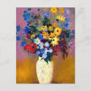 White Vase with Flowers Odilon Redon Enclosure Card