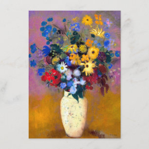 White Vase with Flowers Odilon Redon Enclosure Card