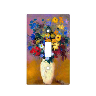 White Vase with Flowers Odilon Redon Light Switch Cover