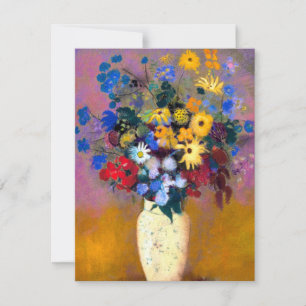 White Vase with Flowers Odilon Redon Note Card
