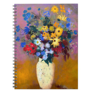 White Vase with Flowers Odilon Redon Notebook