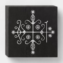 White Veve of Papa Legba on Black