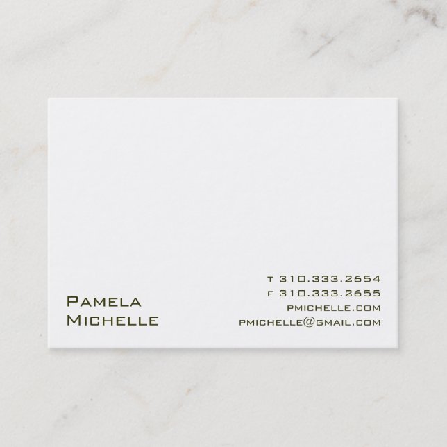White VI Business Card (Front)