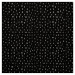 White Viking Runes Pattern on Black Background Fabric