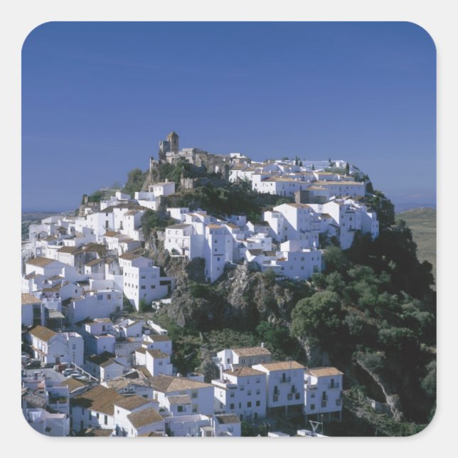White Village of Casares, Andalusia, Spain Square Sticker (Front)