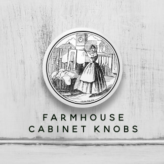 White Vintage Farmhouse Laundry Room Ceramic Knob