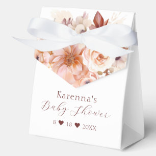 White Vintage Floral Fall Baby Shower Favor Boxes