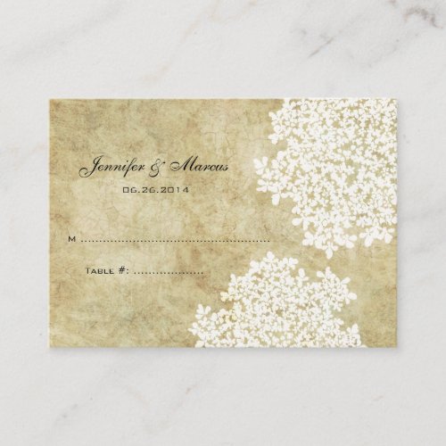 White Vintage Floral Seating Card Business Card